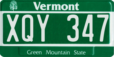 VT license plate XQY347