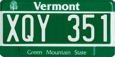 VT license plate XQY351
