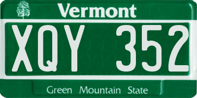 VT license plate XQY352