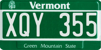 VT license plate XQY355