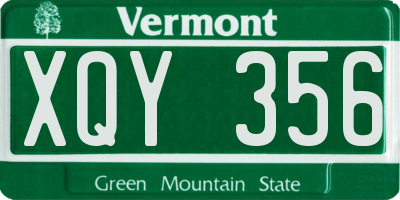 VT license plate XQY356