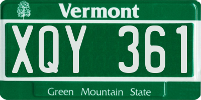 VT license plate XQY361
