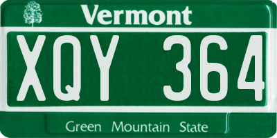 VT license plate XQY364