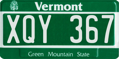 VT license plate XQY367