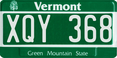 VT license plate XQY368