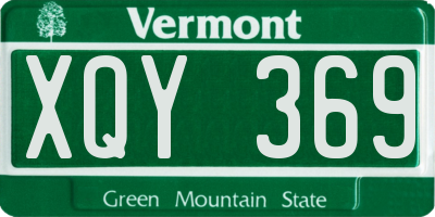 VT license plate XQY369