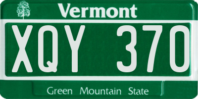 VT license plate XQY370