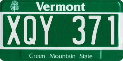 VT license plate XQY371