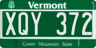 VT license plate XQY372