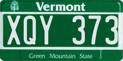 VT license plate XQY373