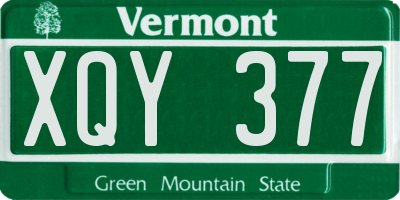 VT license plate XQY377