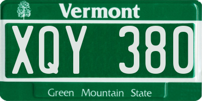 VT license plate XQY380