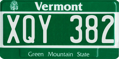 VT license plate XQY382