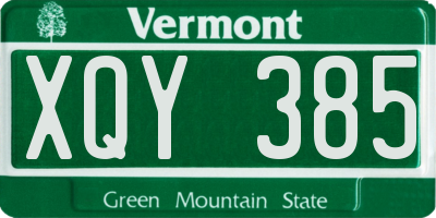 VT license plate XQY385