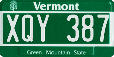 VT license plate XQY387