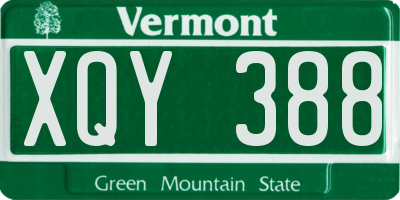 VT license plate XQY388