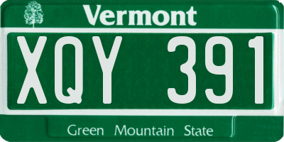 VT license plate XQY391