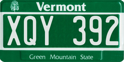VT license plate XQY392