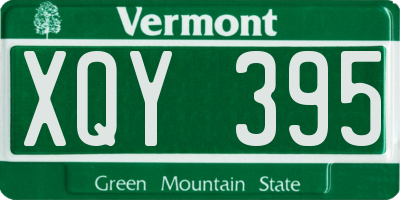 VT license plate XQY395