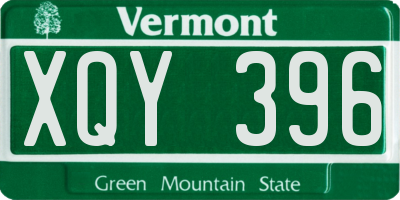 VT license plate XQY396