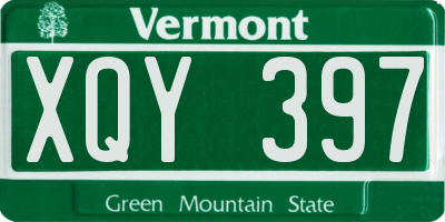 VT license plate XQY397