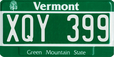 VT license plate XQY399