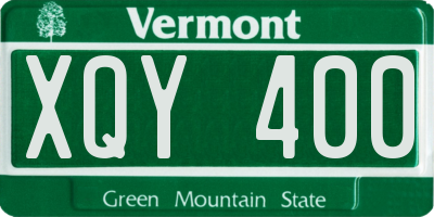 VT license plate XQY400