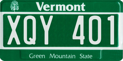 VT license plate XQY401