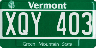VT license plate XQY403