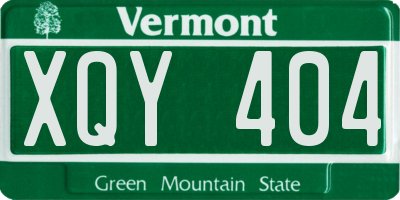 VT license plate XQY404