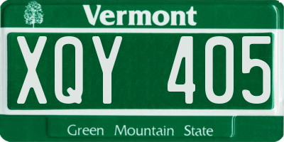 VT license plate XQY405