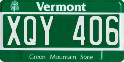 VT license plate XQY406