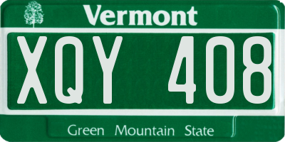 VT license plate XQY408