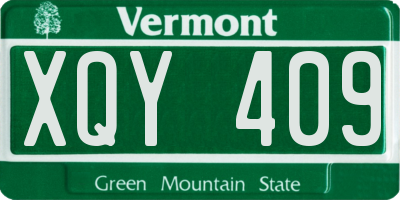 VT license plate XQY409