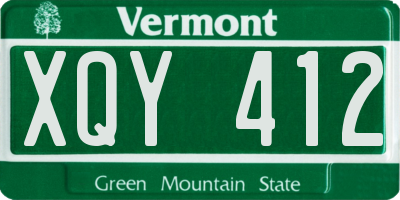 VT license plate XQY412