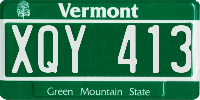 VT license plate XQY413