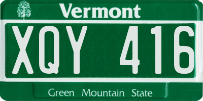 VT license plate XQY416