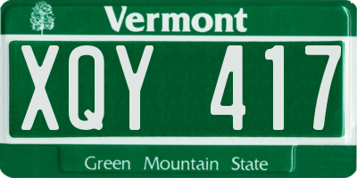 VT license plate XQY417
