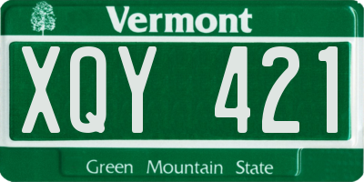 VT license plate XQY421