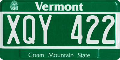 VT license plate XQY422