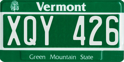 VT license plate XQY426