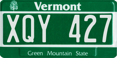 VT license plate XQY427