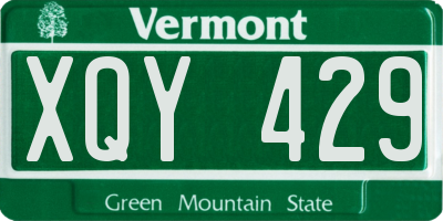 VT license plate XQY429