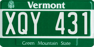 VT license plate XQY431