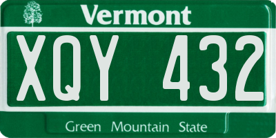 VT license plate XQY432