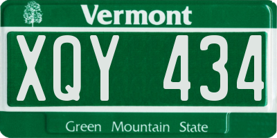 VT license plate XQY434