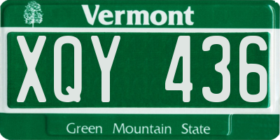 VT license plate XQY436