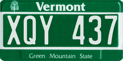 VT license plate XQY437