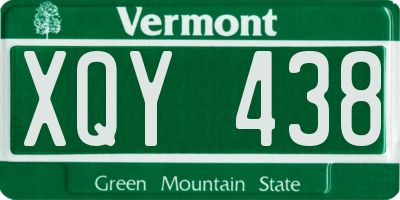 VT license plate XQY438
