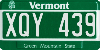 VT license plate XQY439